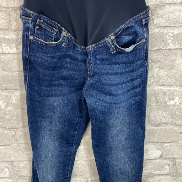 KanCan Blue Maternity Skinny Jeans with Stretchy Belly Panel - Picture 2 of 7